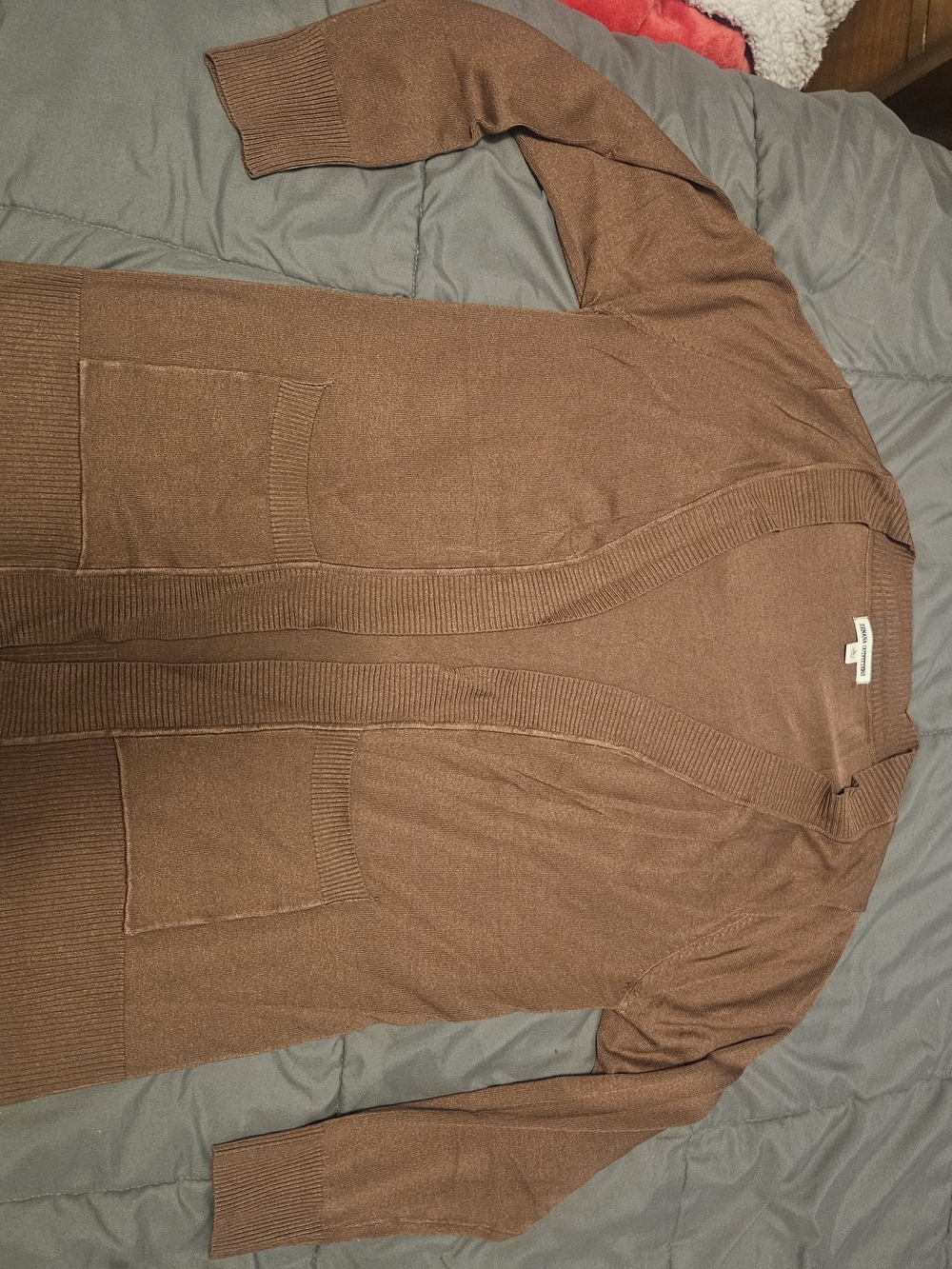 Zenana Outfitters Chestnut Brown Open-Front Cardigan